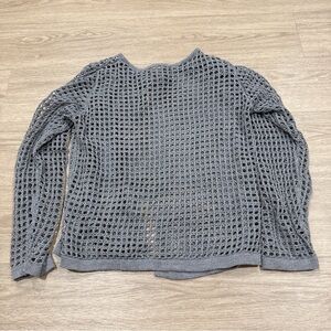 Gray Mesh waffle pattern Women's Sweater